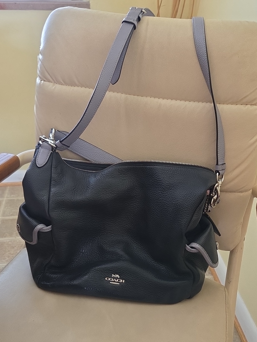 Midnight Blue / Multi Blue version of the Coach Pennie Shoulder Bag